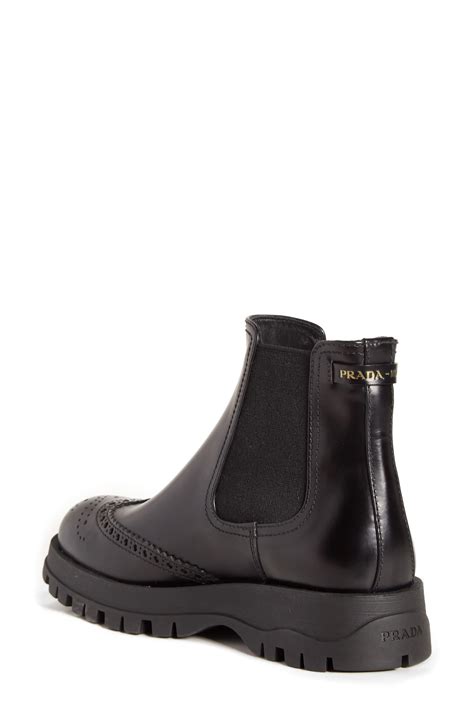 mens black prada chelsea boots|prada lug sole chelsea boots.